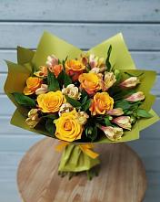 Букет цветов из:  Альстромерии и Розы в Электроуглях
