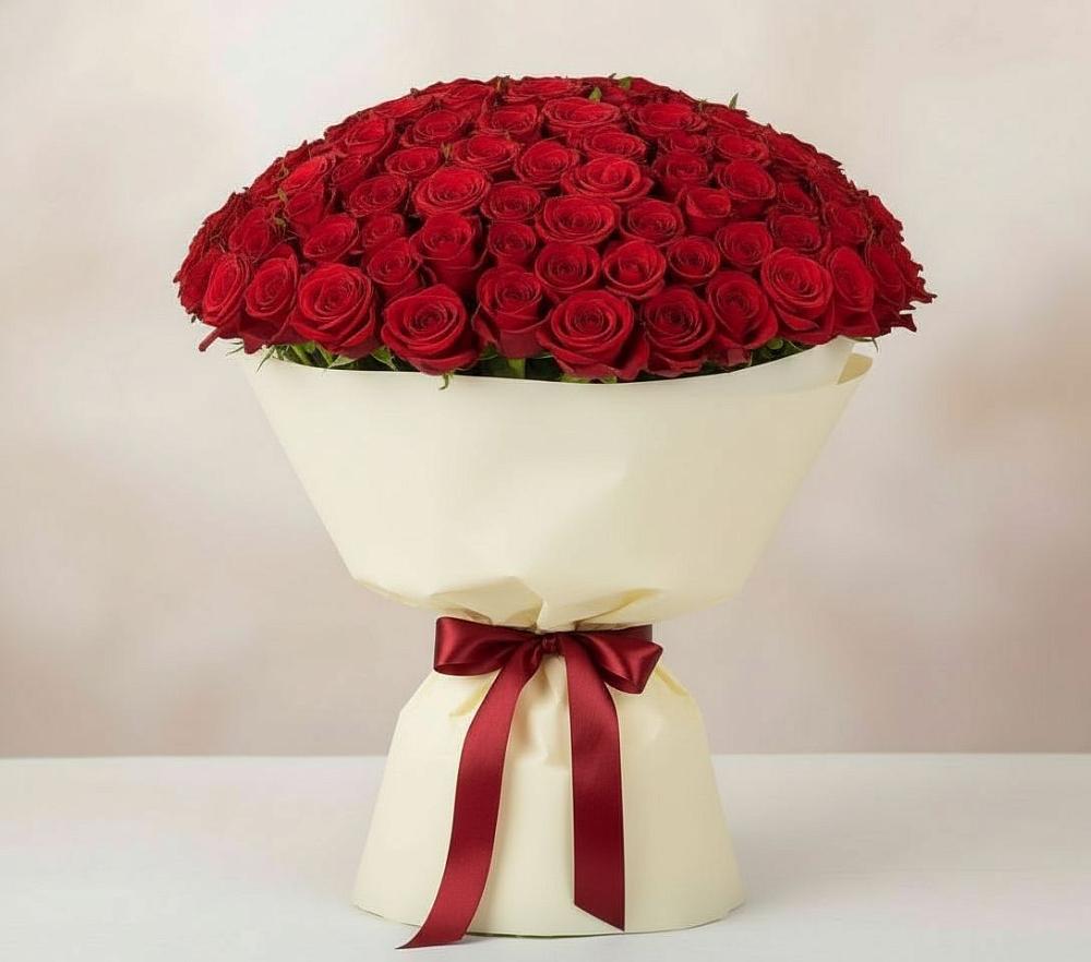 Букет 101 Красная роза Милано в Электроуглях