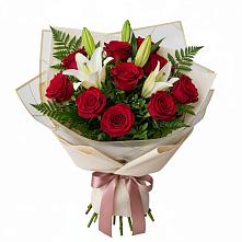 Букет цветов из:  Лилии и Розы в Электроуглях