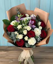 Букет цветов из:  Розы и Альстромерии #REPLACE_PRED# Электроуглях