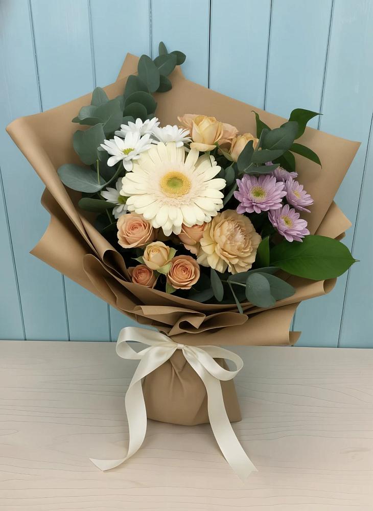 Букет цветов из: Герберы и Хризантемы в Электроуглях