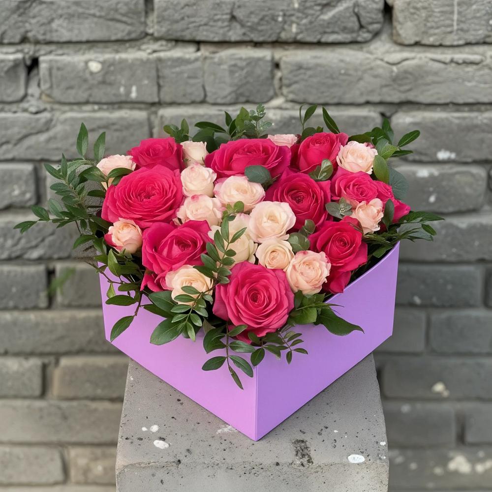 Цветочная композиция из Розы в коробке в Электроуглях