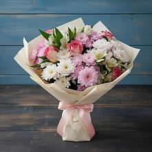 Букет цветов из:  Хризантемы, Альстромерии и Розы в Электроуглях