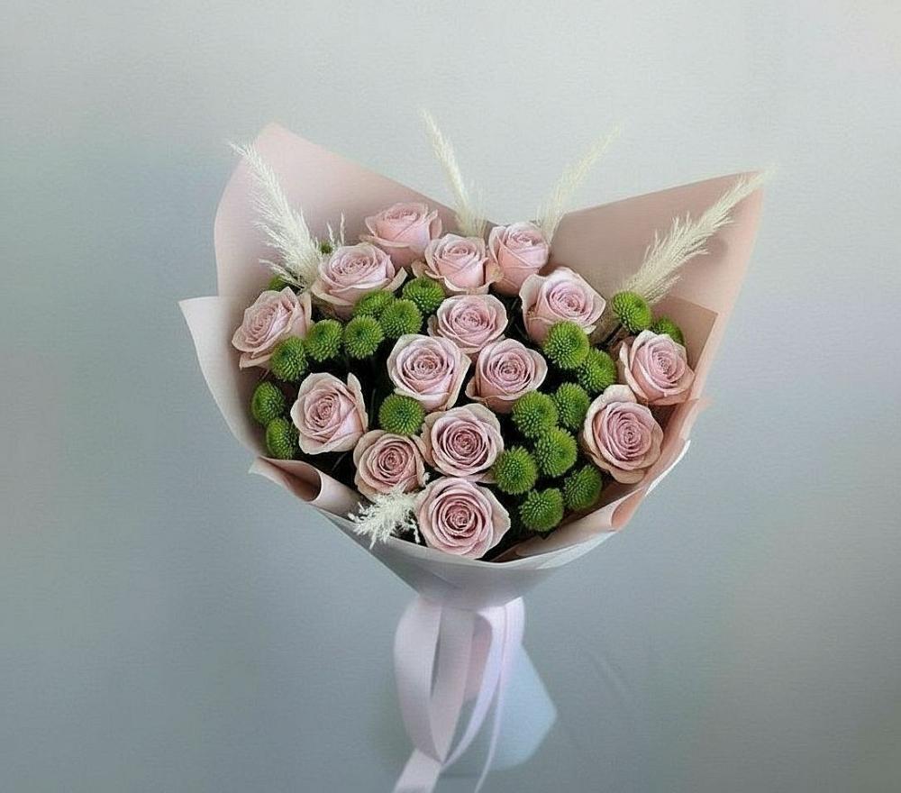 Букет цветов из: Розы и Хризантемы в Электроуглях