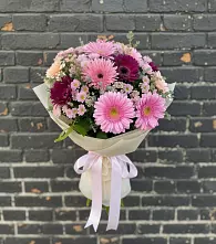 Букет цветов из:  Герберы и Хризантемы в Электроуглях