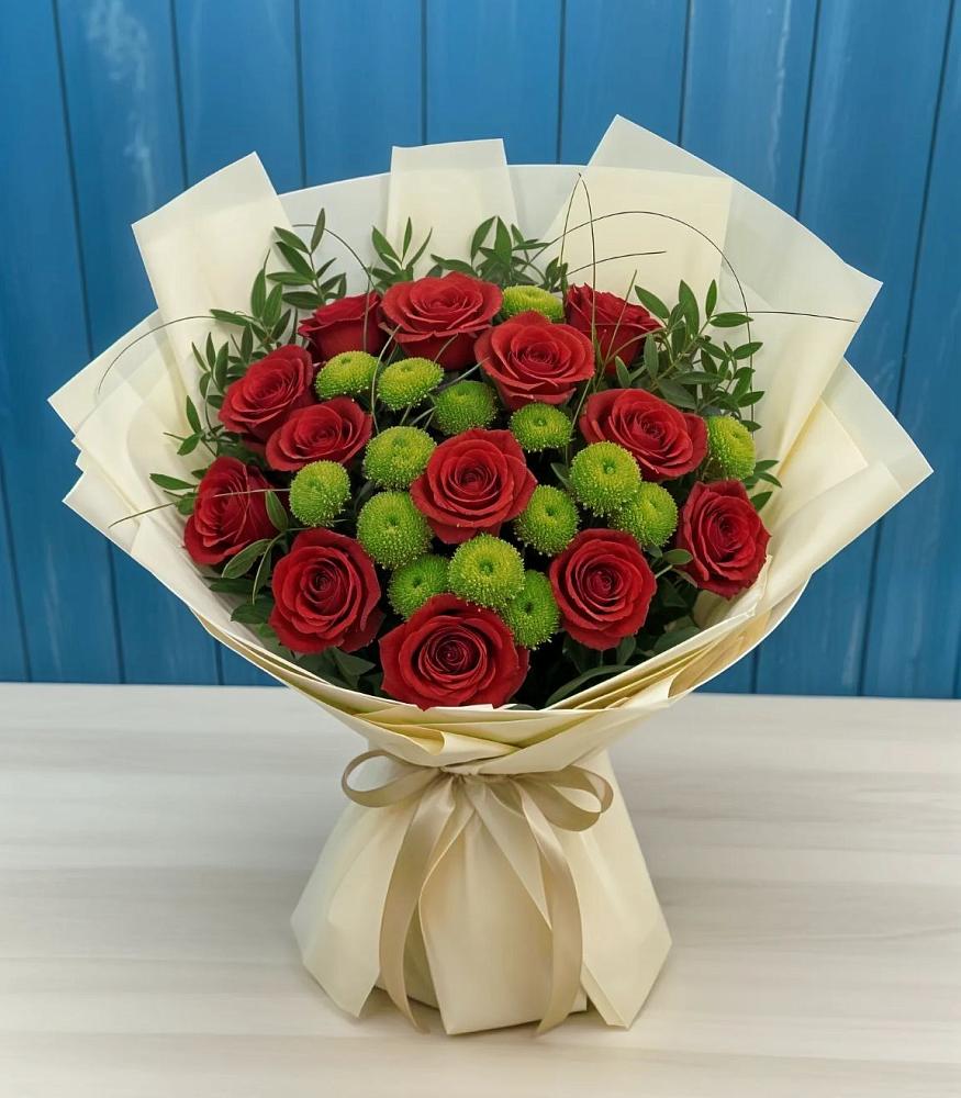 Букет цветов из: Розы и Хризантемы в Электроуглях