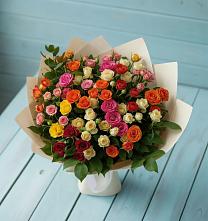 Букет Микс из разноцветных кустовых роз в Электроуглях